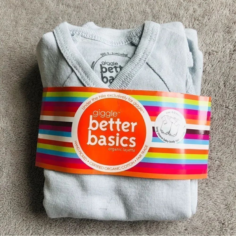 Under The Nile for Giggle Organic Cotton Long sleeve Baby Bodysuit Layette set